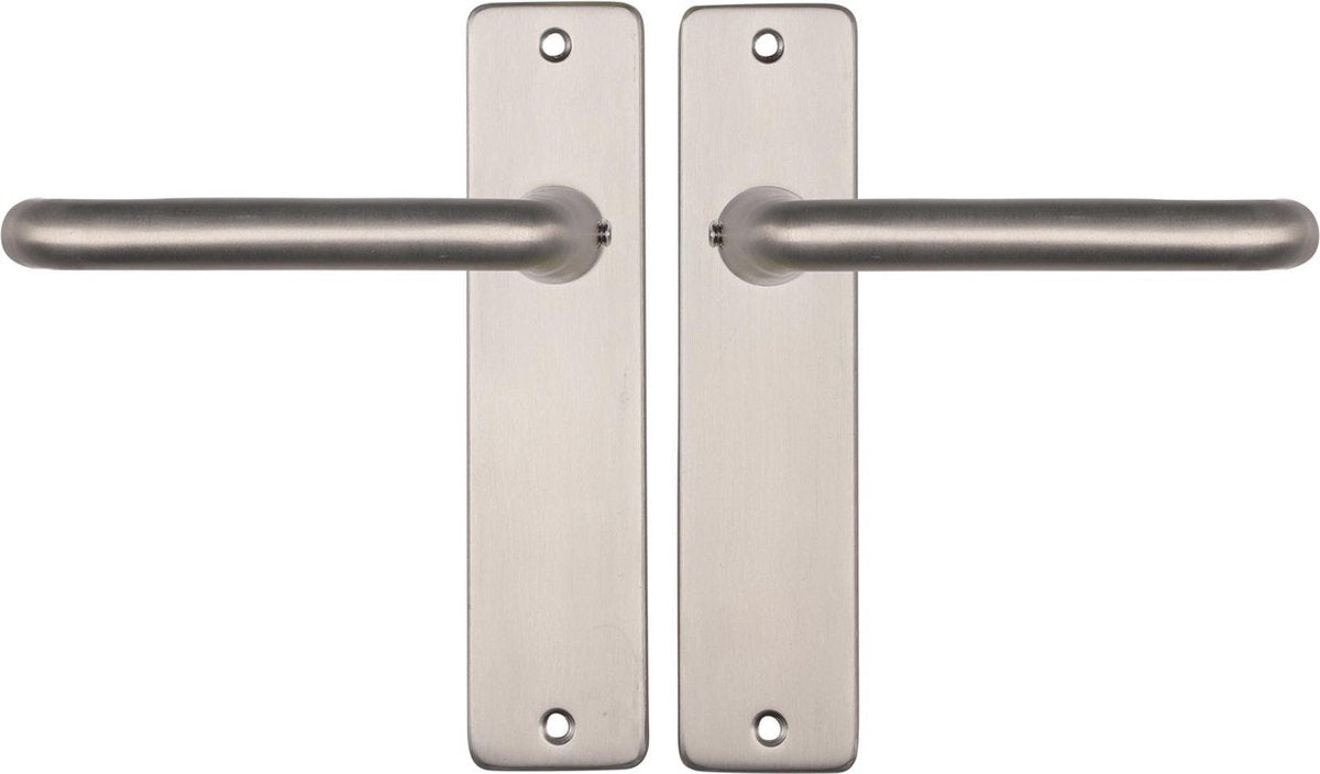 STARX deurklink zilver - rvs look â€“ deurbeslag â€“ deurkruk met schild â€“ blind - deurklink coupe - 43 x 180 mm â€“ ã˜ 18 mm
