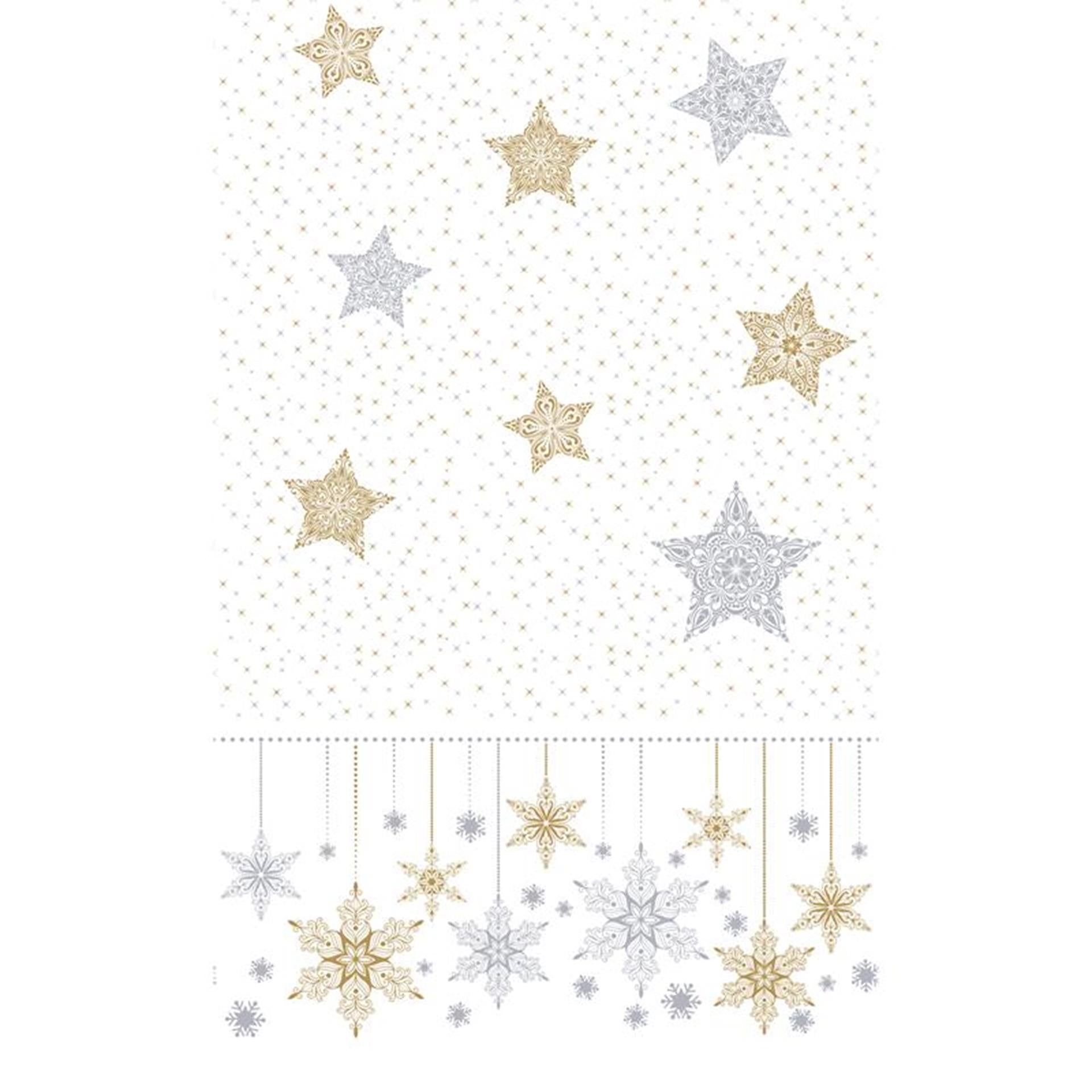 Duni tablecloth snowstars white 138x220cm
