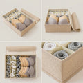 SOGA (44x29x13cm) Beige 15+1 Compartment Fabric Storage Box Organizer