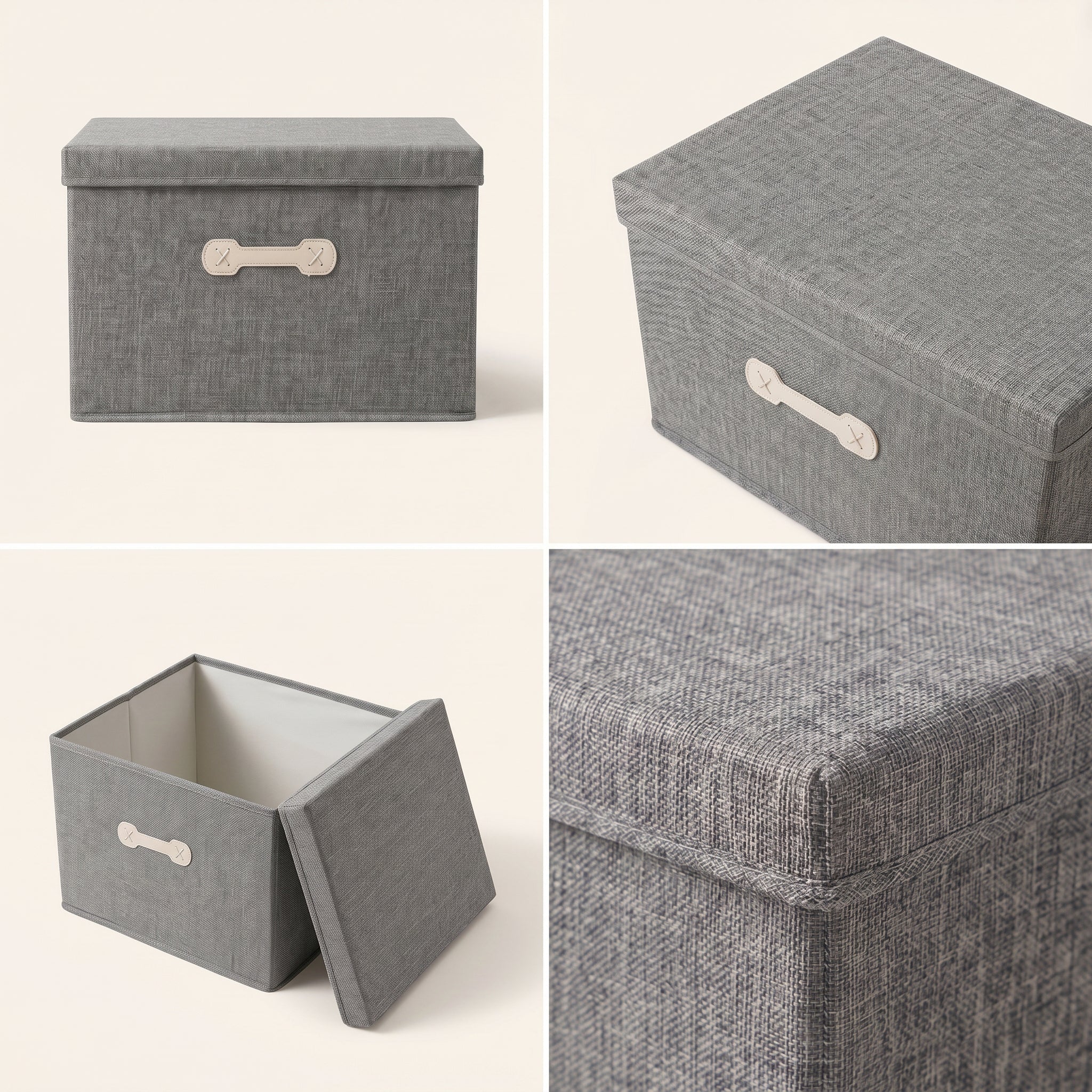 SOGA (35x28x18cm) Grey 18L Fabric Storage Box Organizer