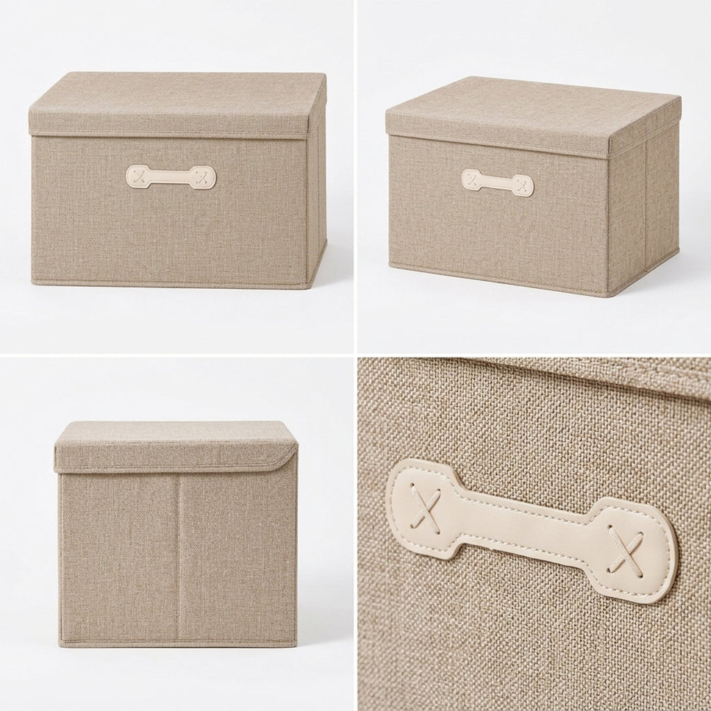 SOGA (50x40x30cm) Khaki 60L Fabric Storage Box Organizer