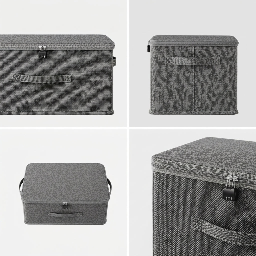SOGA (60x40x30cm) Grey Fabric Storage Box Home Organizer