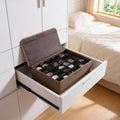 SOGA (43x29x13cm) Coffee 30 Compartment Fabric Storage Box Organizer