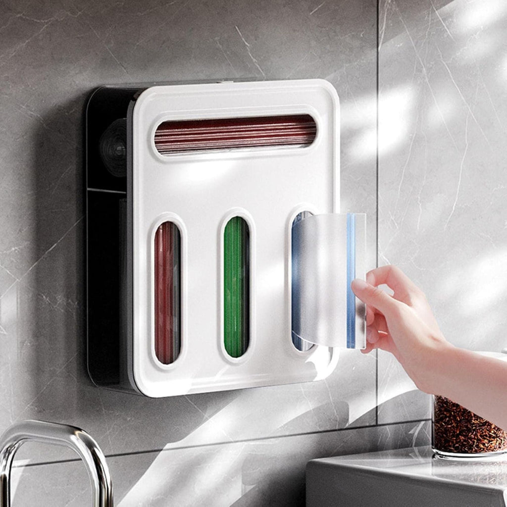 Food Storage Bag Organiser - 4 Compartment Clear Box