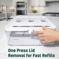 Food Storage Bag Organiser - 4 Compartment Clear Box