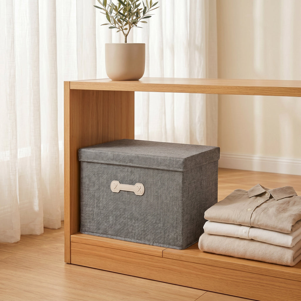 SOGA (35x28x18cm) Grey 18L Fabric Storage Box Organizer