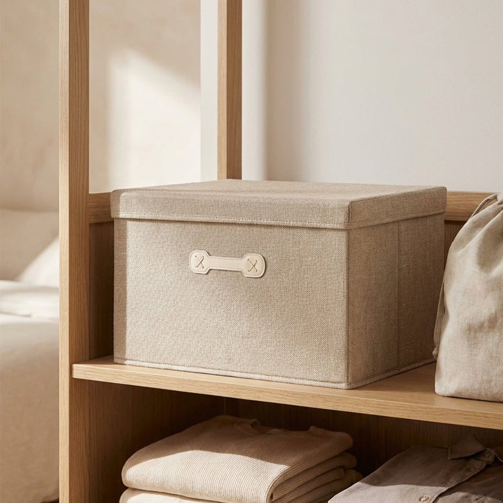 SOGA (50x40x30cm) Khaki 60L Fabric Storage Box Organizer