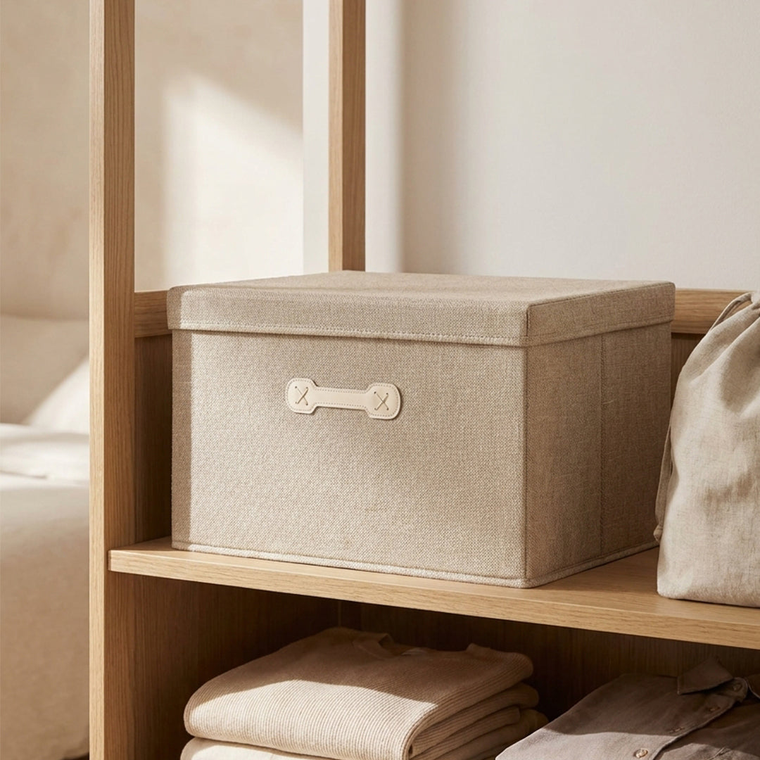 SOGA (50x40x30cm) Khaki 60L Fabric Storage Box Organizer