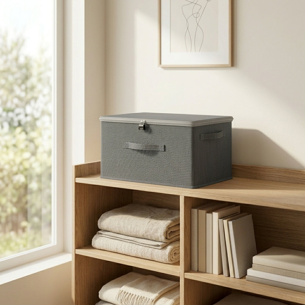SOGA (45x35x25cm) Grey Fabric Storage Box Home Organizer