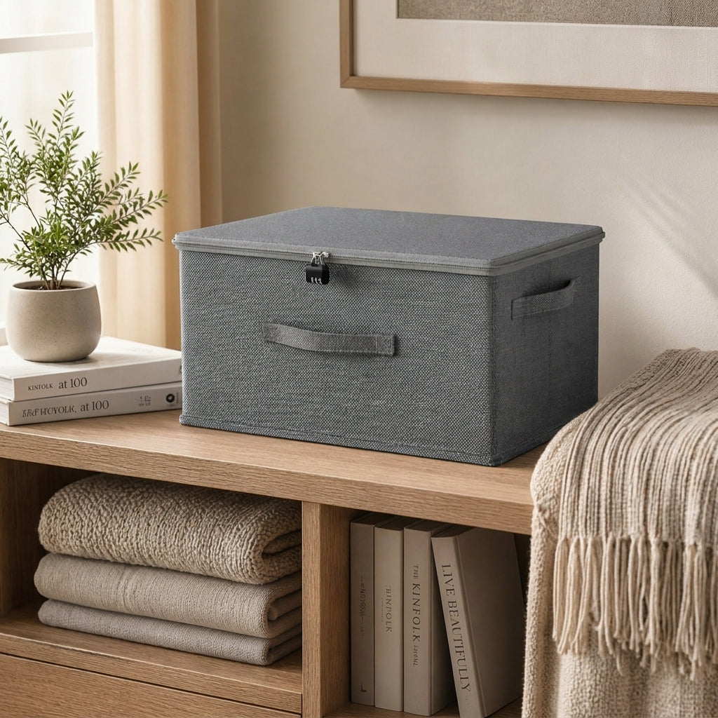 SOGA (60x40x30cm) Grey Fabric Storage Box Home Organizer