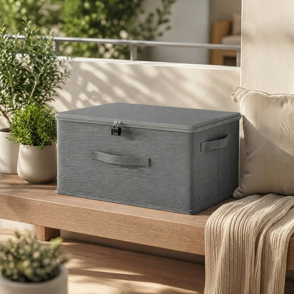 SOGA (60x40x30cm) Grey Fabric Storage Box Home Organizer