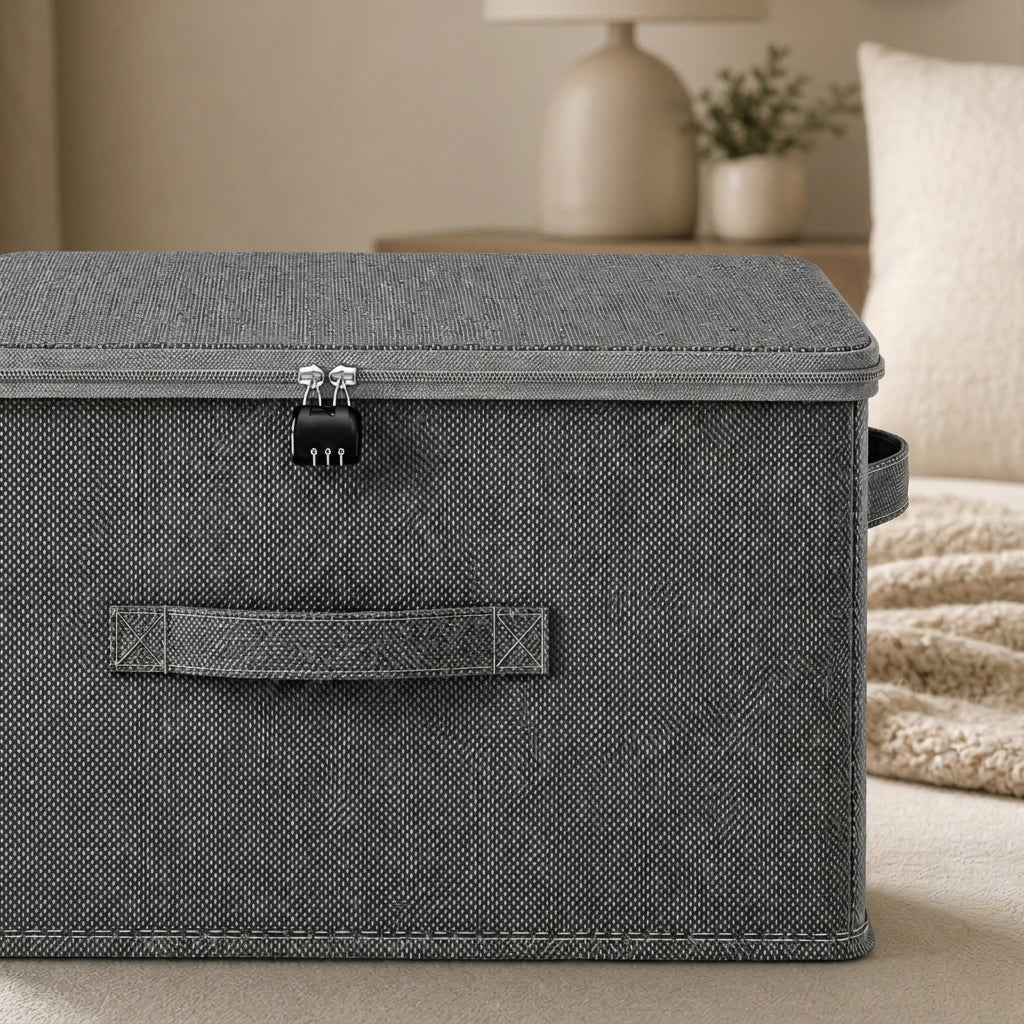 SOGA (60x40x30cm) Grey Fabric Storage Box Home Organizer