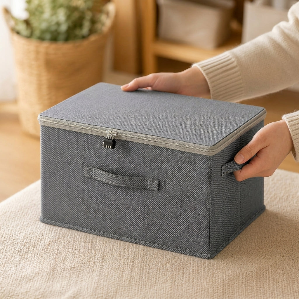 SOGA (45x35x25cm) Grey Fabric Storage Box Home Organizer