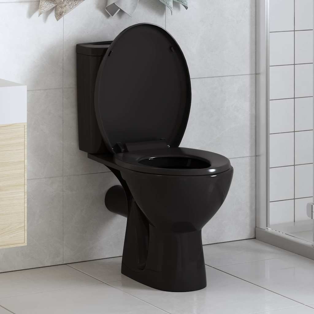 Vidaxl toilet seat soft-close with quick-release design black