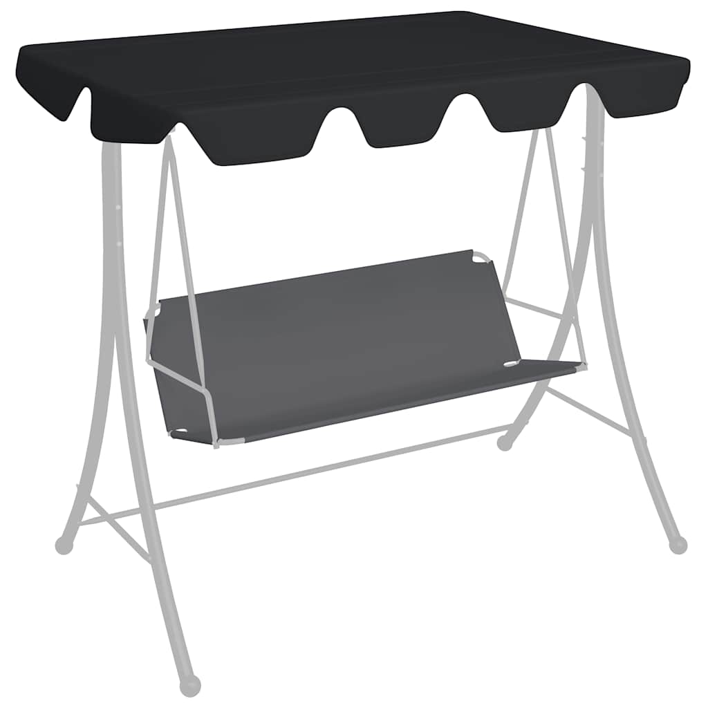 Vidaxl Replacement Canopy for Swing Bench 188 168x145 110 cm Black