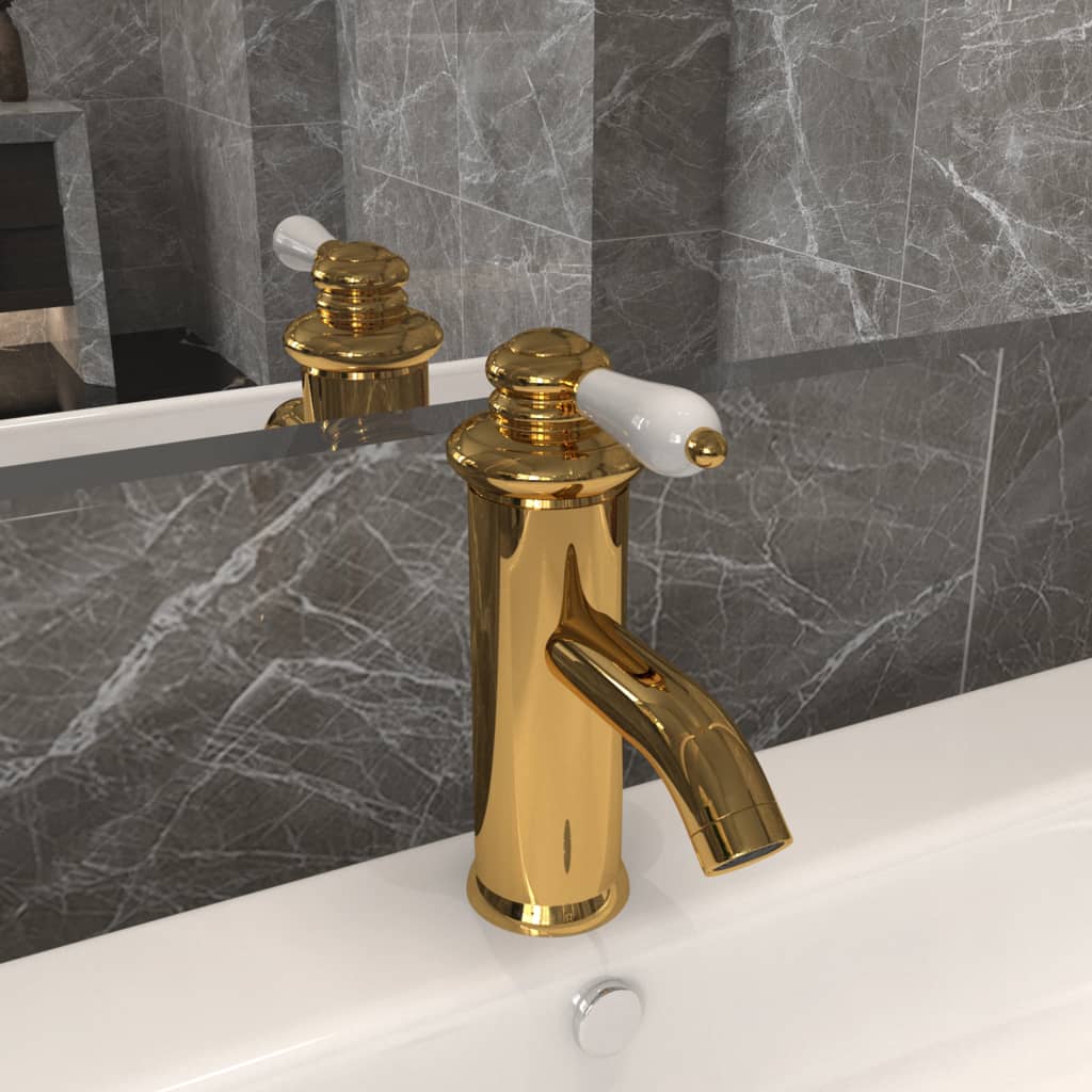 Vidaxl washbasin tap 130x180 mm gold-colored