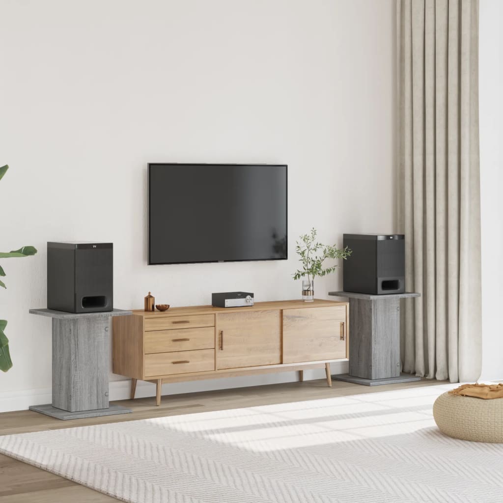 VidaXL speaker stands 2 pcs 30x30x60 cm processed wood gray sonoma