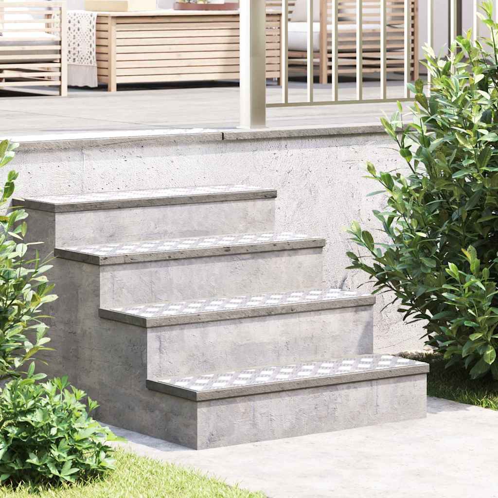 VidaXL Trap tread rechthoekig 2 pcs zilver 80 x 20 cm aluminium