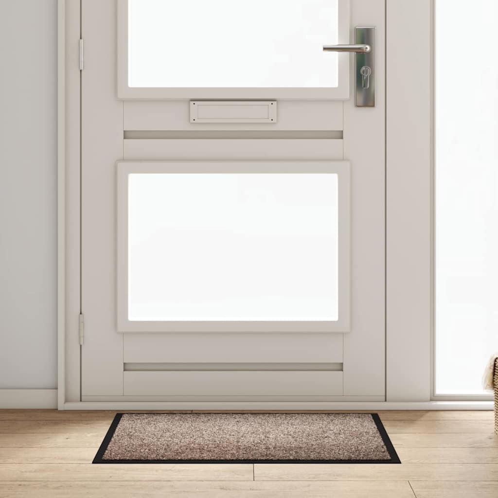 VidaXL Deurmat beige 60 x 40 x 1.2 cm teddy stof