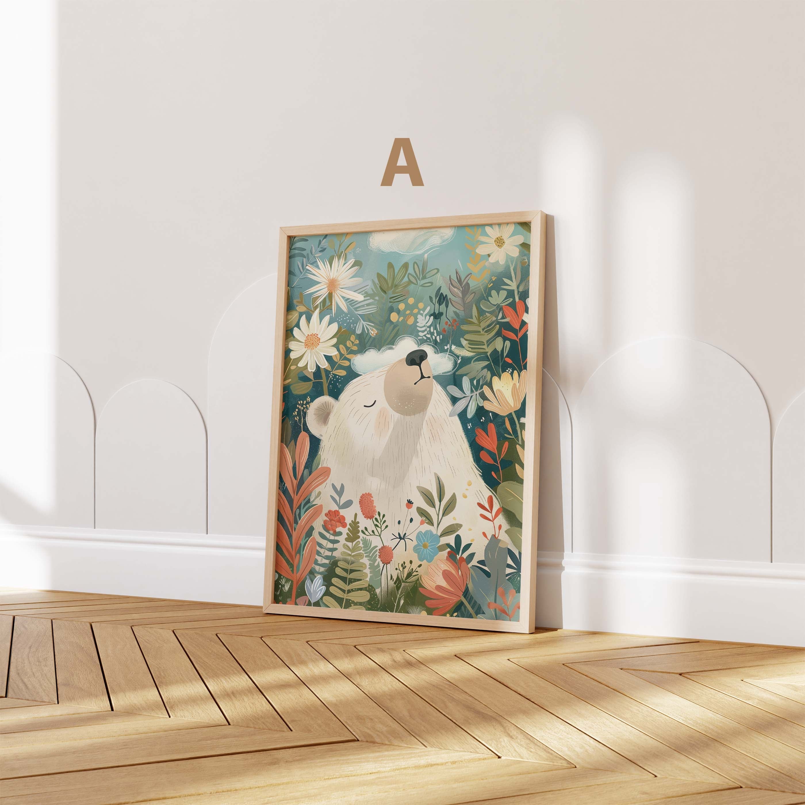 Mädchen Kinderzimmer Poster · Geschenkidee · Märchenhafte Illustration mit Einhorn und Katzen · Kinderzimmer Deko · Dekoprint ohne Rahmen