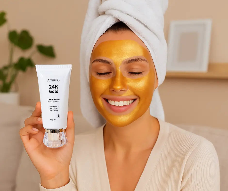 24K Gold Peel-Off Face Mask for Deep Cleansing & Pore Minimising (60ml) | Ammuri