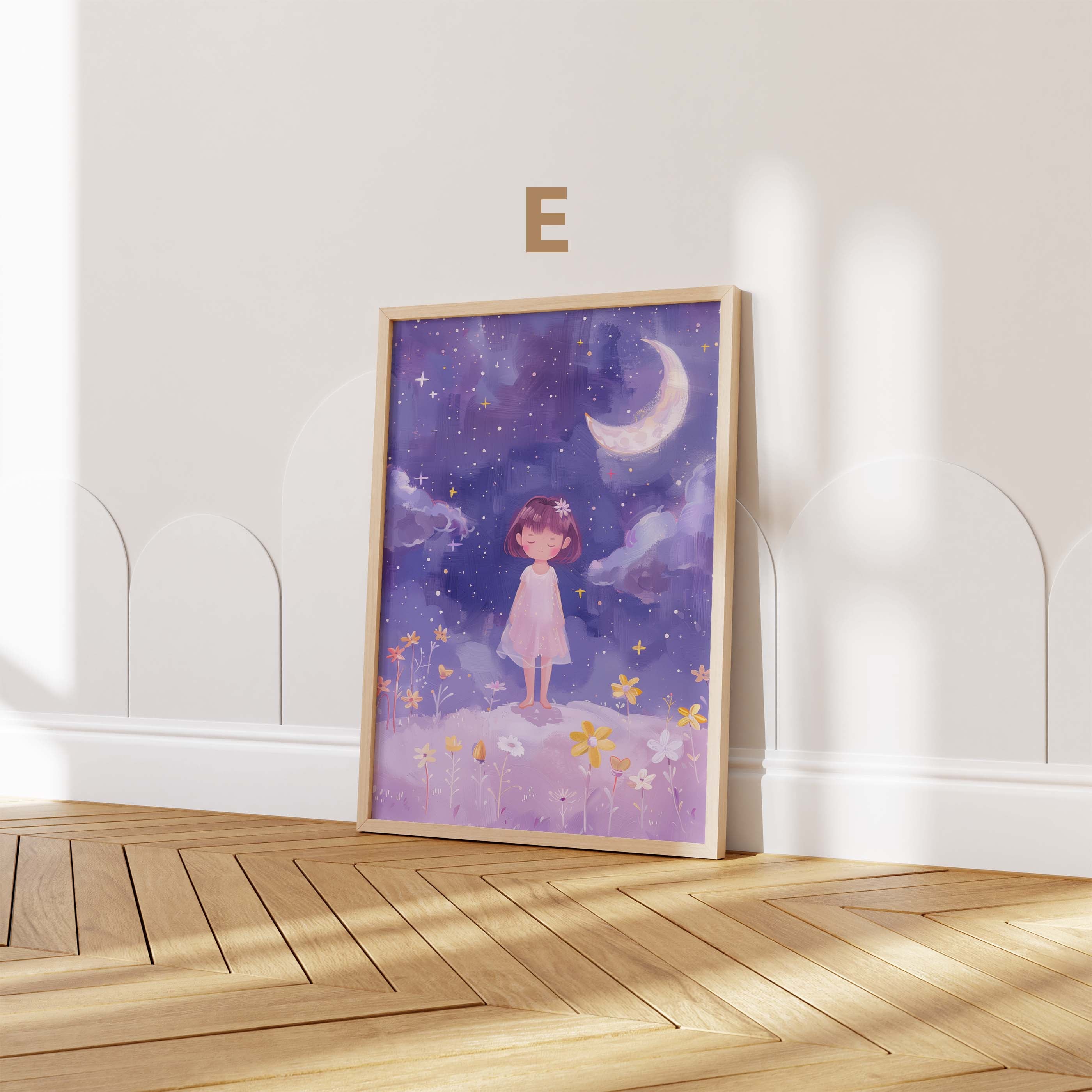 Mädchen Kinderzimmer Poster · Geschenkidee · Märchenhafte Illustration mit Einhorn und Katzen · Kinderzimmer Deko · Dekoprint ohne Rahmen