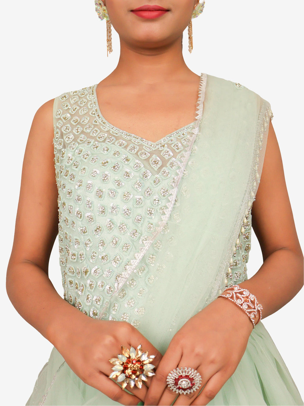 Gown with Stone & Beads Work by Shreekama