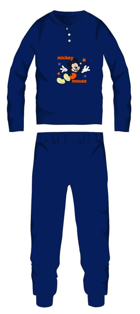 Disney Mickey Mouse cotton flannel pajamas - winter thick children's pajamas - navy blue - 104