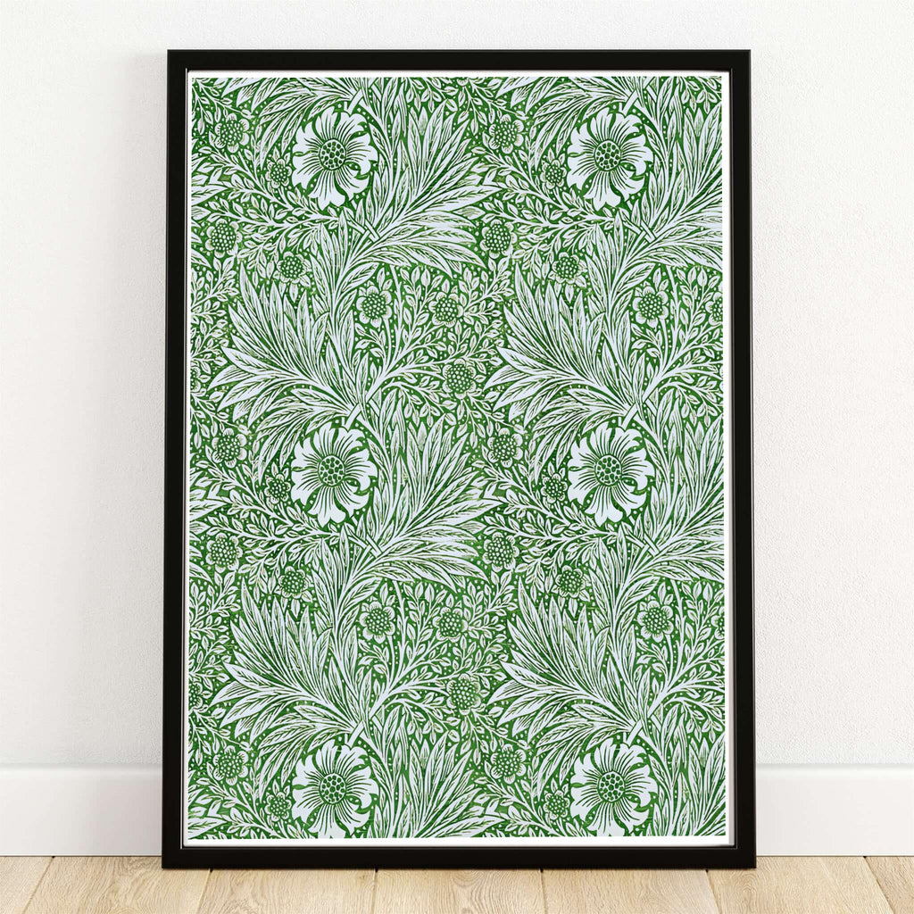 William Morris Marigold Vintage Exhibition Poster Green Botanical Wall Art Print