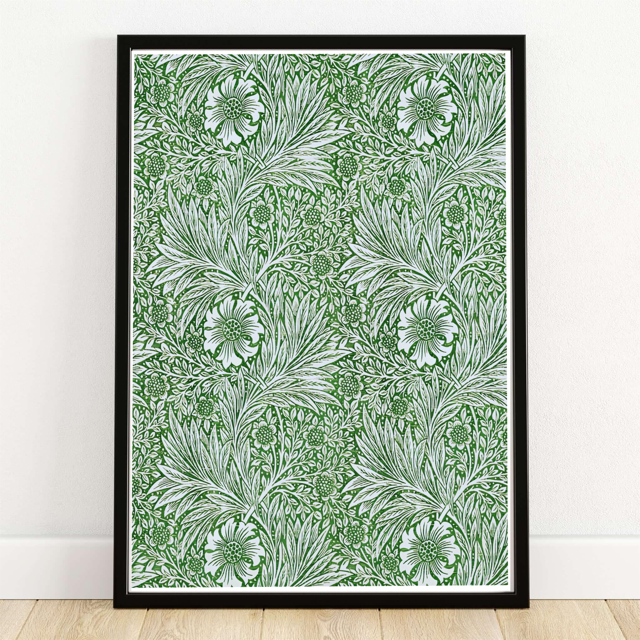 William Morris Marigold Vintage Exhibition Poster Green Botanical Wall Art Print