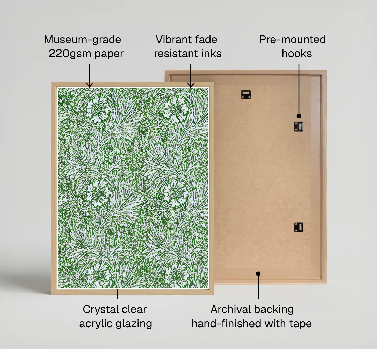 William Morris Marigold Vintage Exhibition Poster Green Botanical Wall Art Print