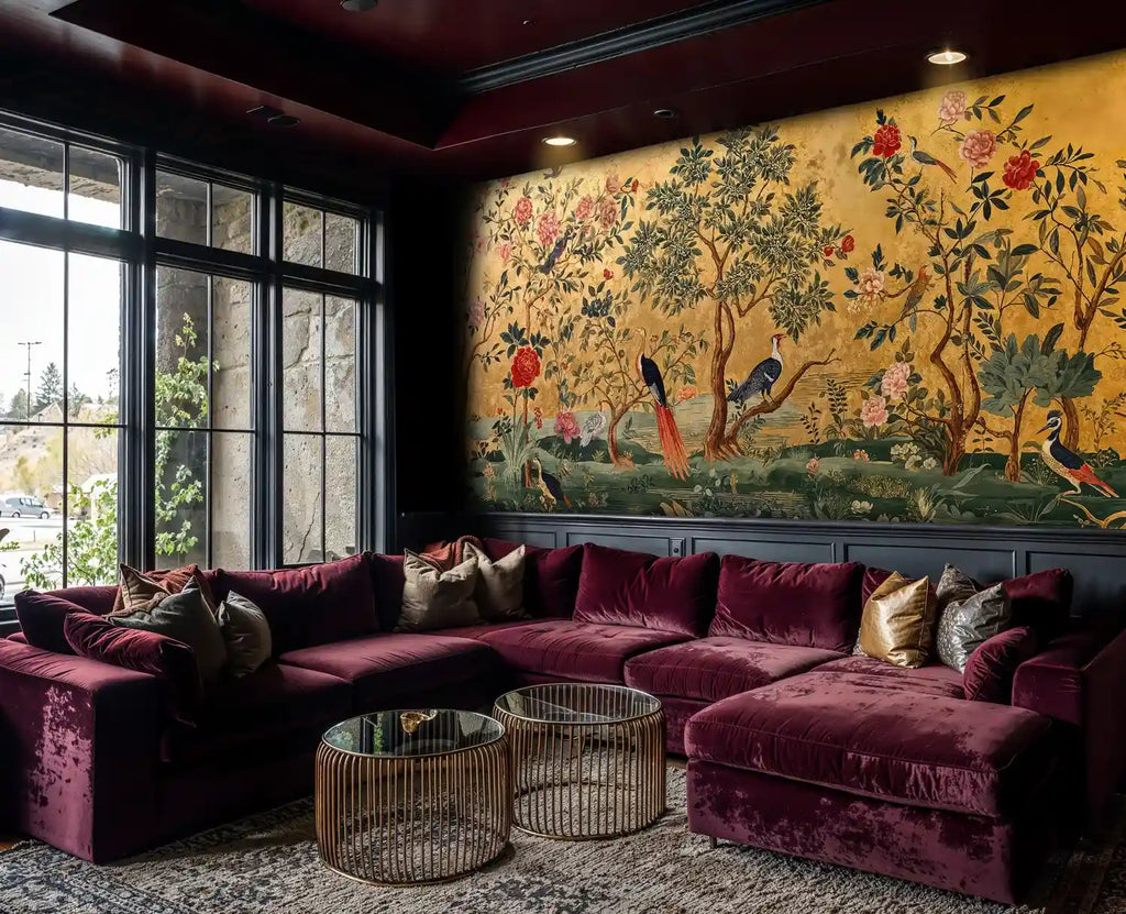 Chinoiserie Garden Birds Wall Mural