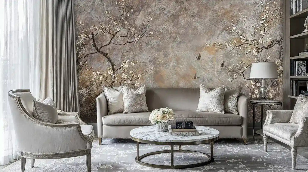 Blossoming Branches and Birds Wall Mural