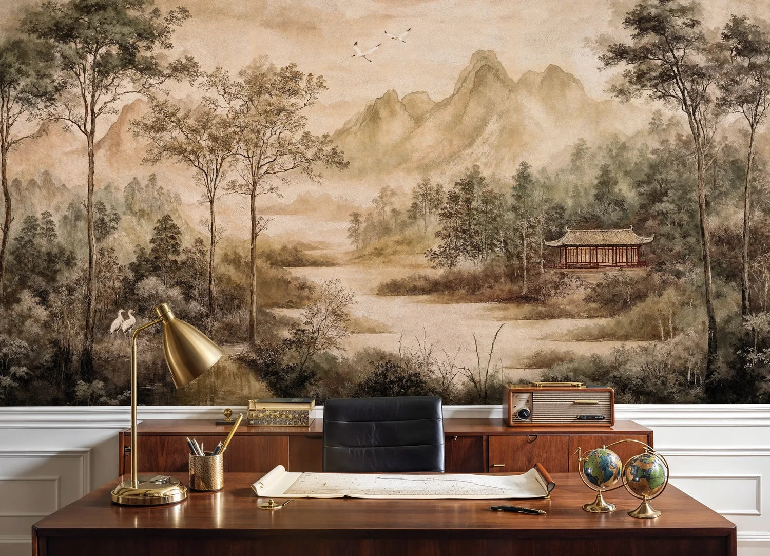 Asian Mountain Sanctuary Wall Mural