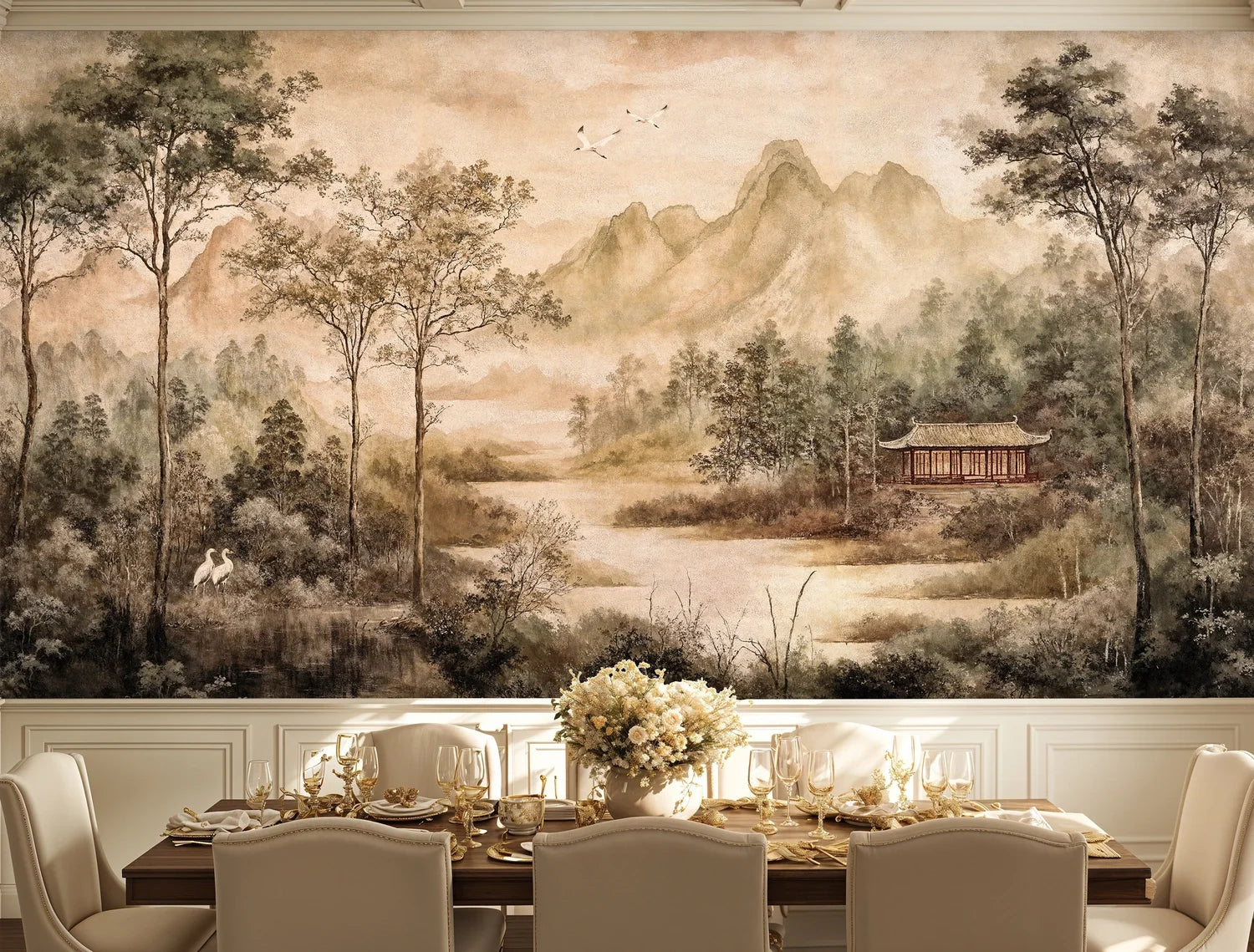Asian Mountain Sanctuary Wall Mural