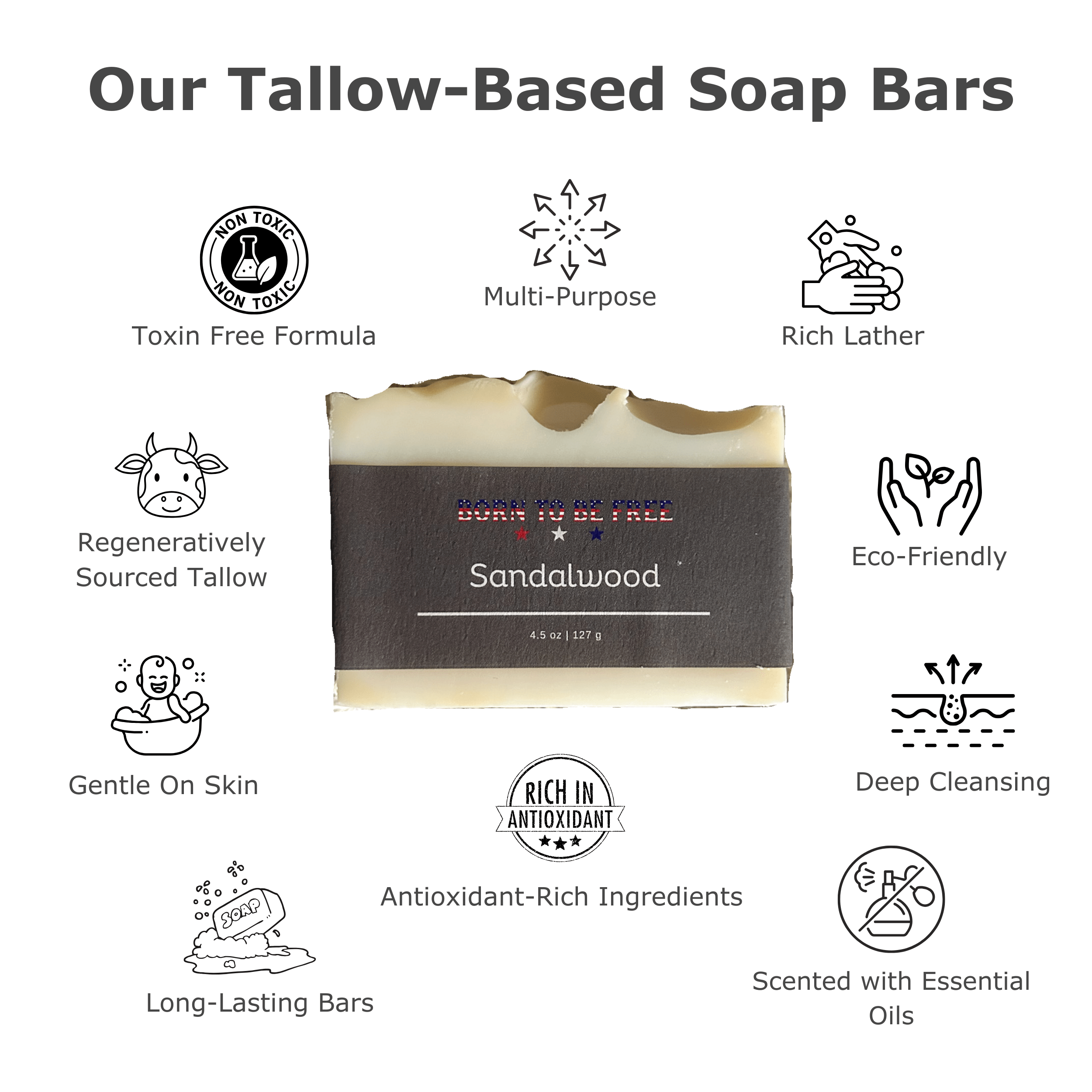 Sandalwood Tallow Soap Bar