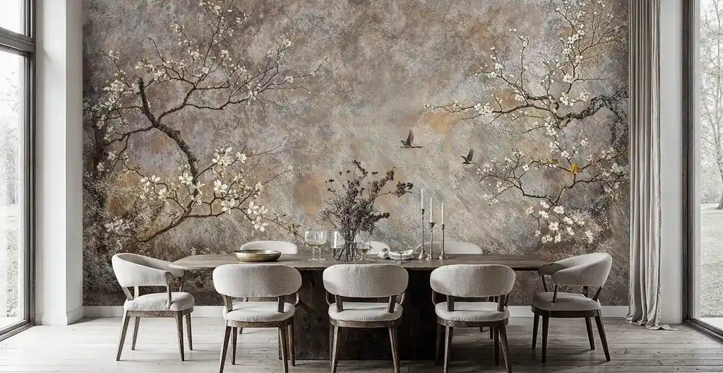 Blossoming Branches and Birds Wall Mural
