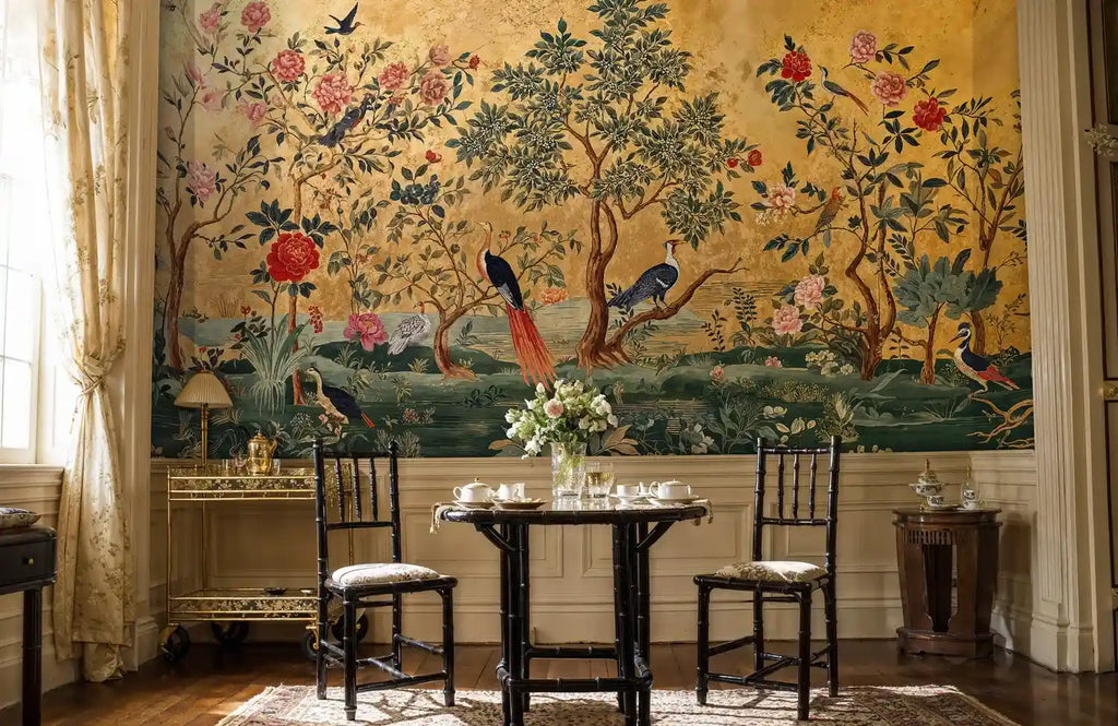 Chinoiserie Garden Birds Wall Mural