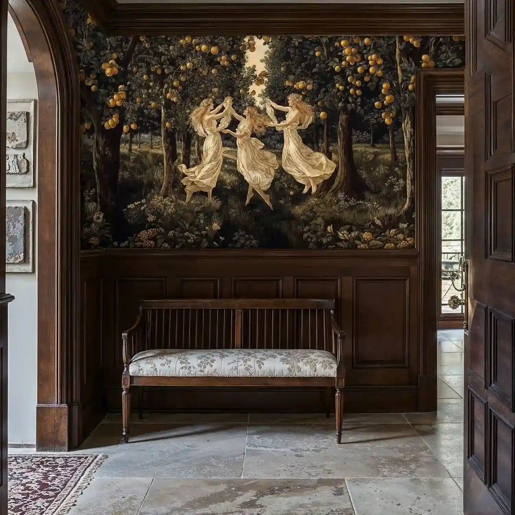Dancing Muses in Grove Wall Mural