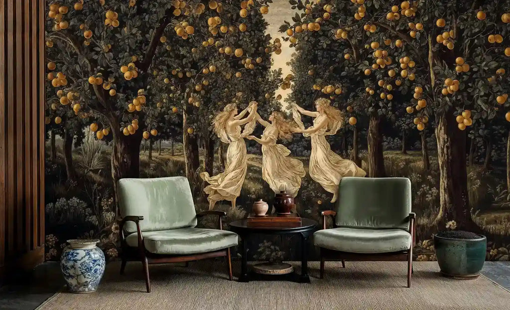 Dancing Muses in Grove Wall Mural