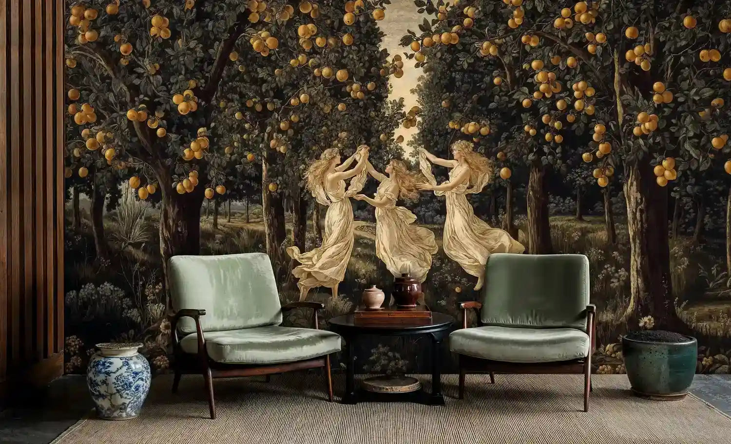Dancing Muses in Grove Wall Mural