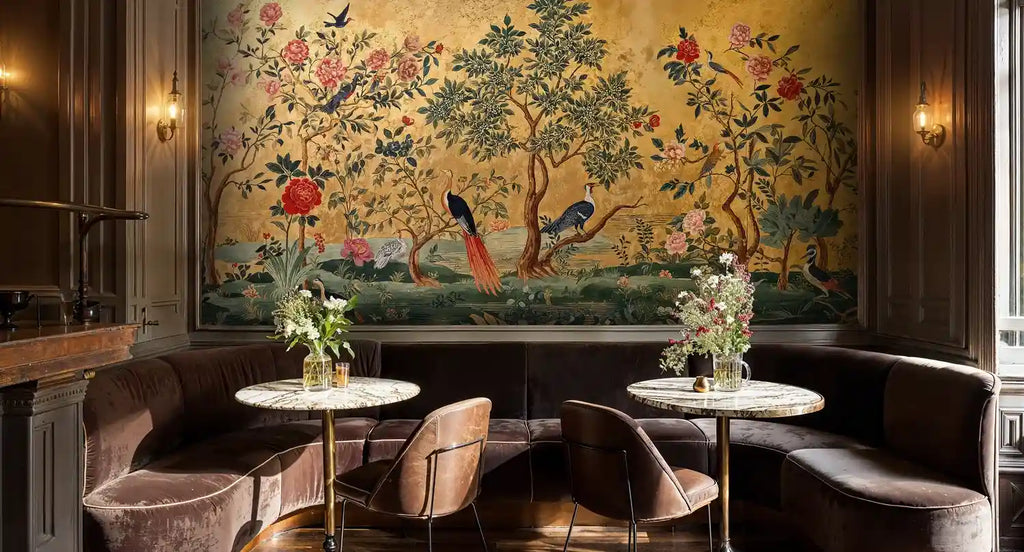 Chinoiserie Garden Birds Wall Mural