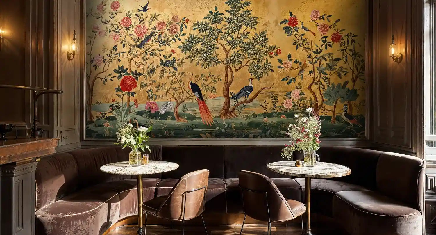 Chinoiserie Garden Birds Wall Mural