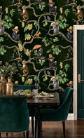 Vineyard Monkeys and Grapevines Wallpaper
