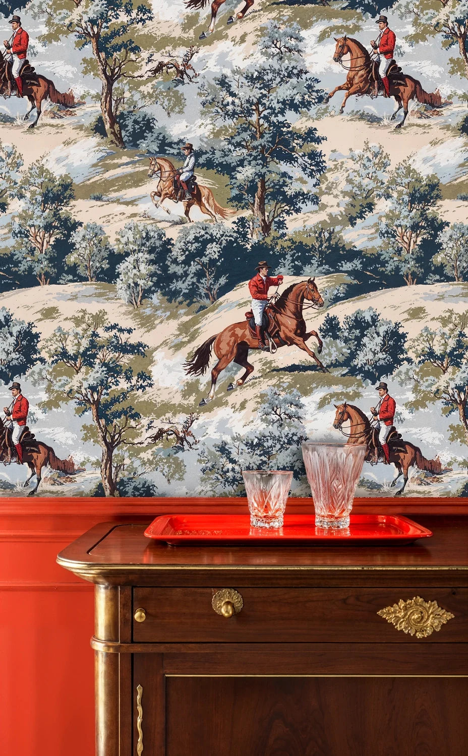 Equestrian Hunt Scenic Wallpaper