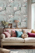 Elegant Magnolia Blossom and Birds Wallpaper