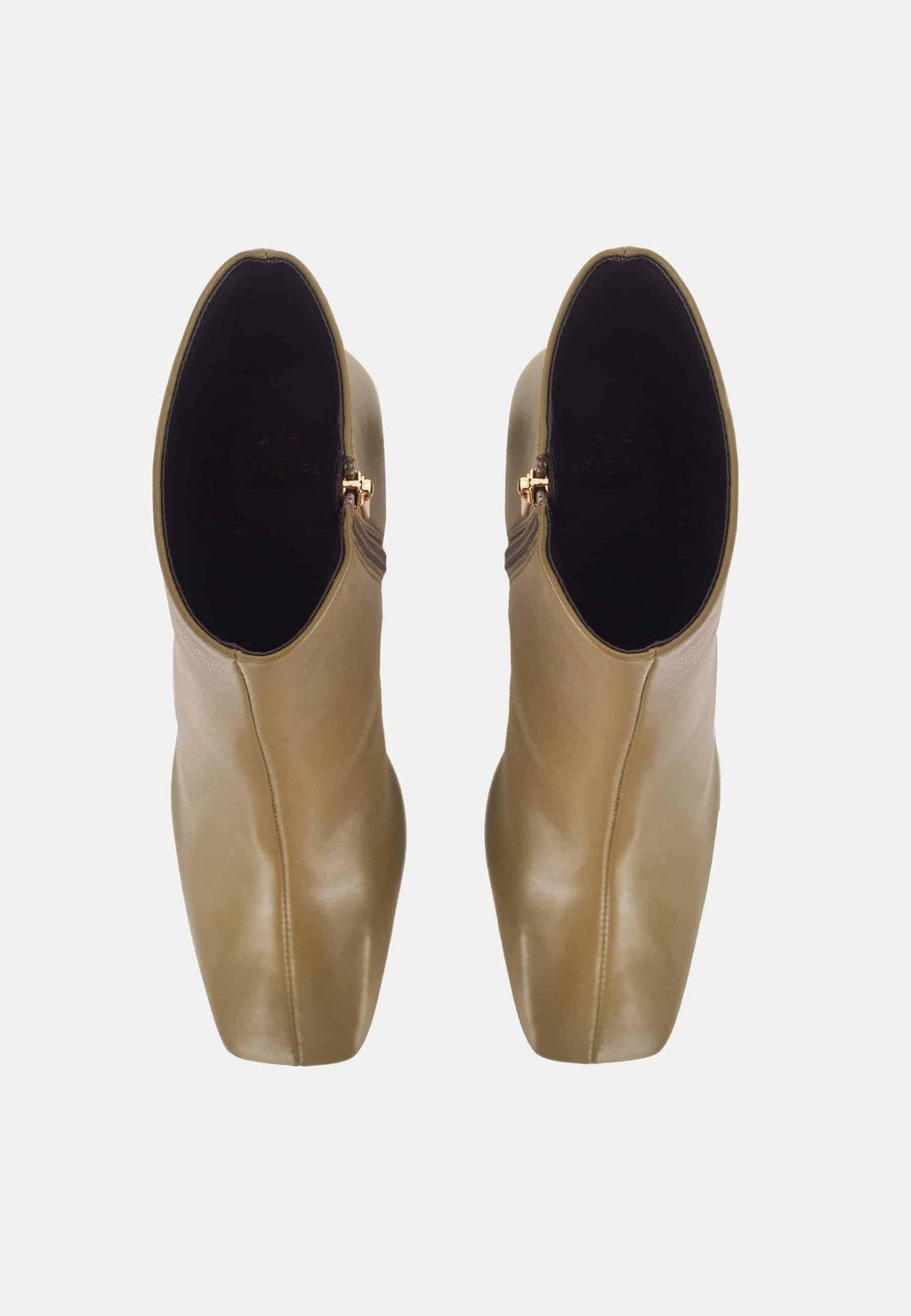 Senna Olive Goat Leather Ankle Boots – 7.6cm Block Heel