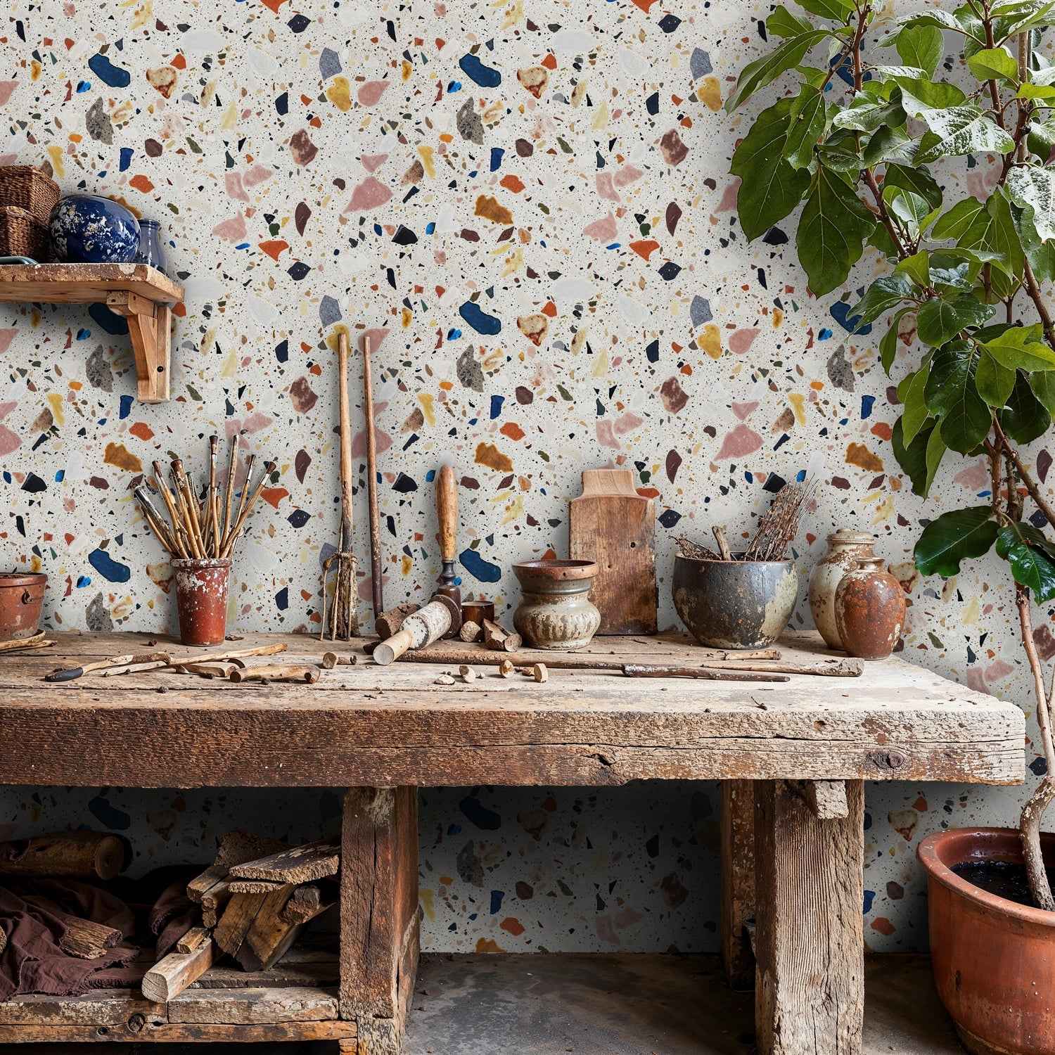 Vibrant Terrazzo Stone Wallpaper