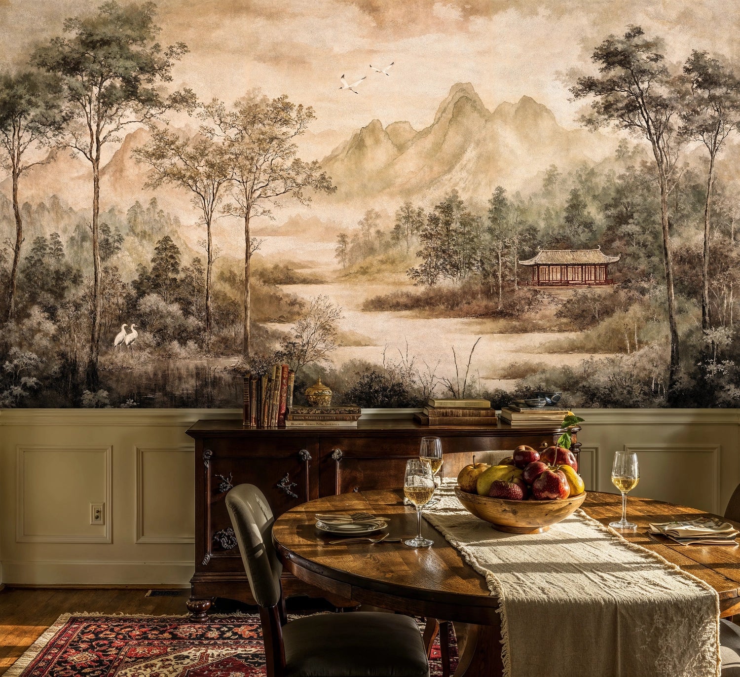 Asian Mountain Sanctuary Wall Mural