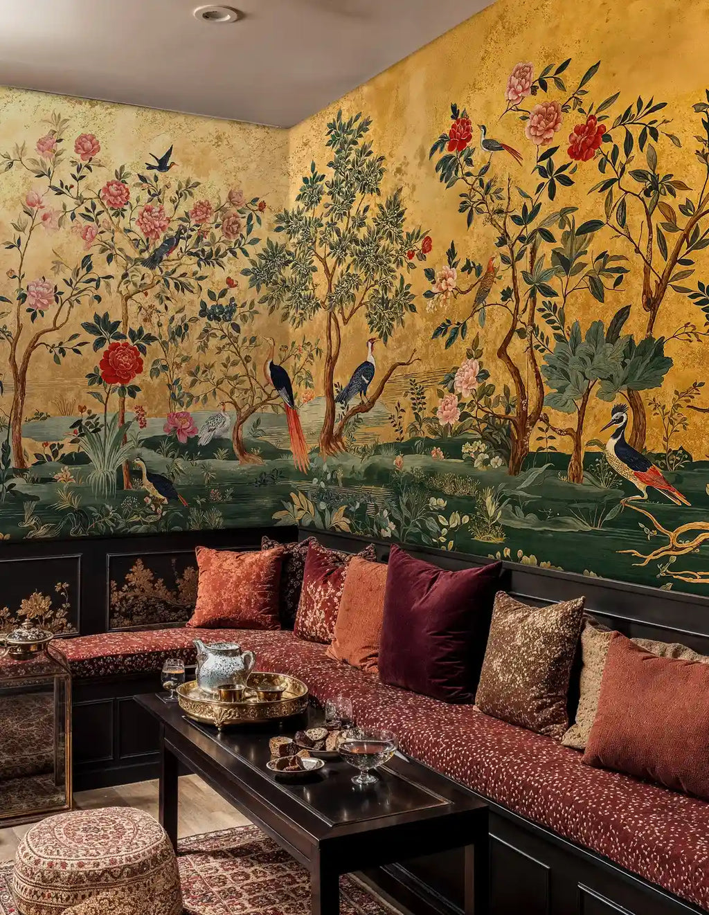 Chinoiserie Garden Birds Wall Mural